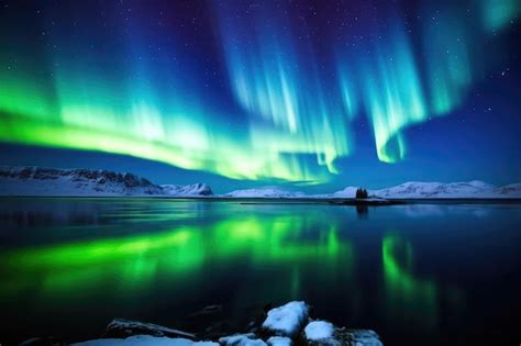 Premium Photo | Colorful auroras dominating a polar night sky