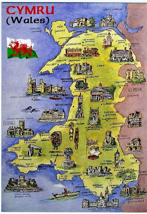 Here is a more Welsh named map of Cymru/Wales! | Wales, Wales travel, Castles in wales