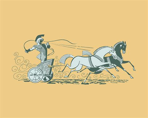 Illustration of Ancient roman chariot Drawing by CSA Images