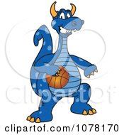 Clipart Blue Dragon School Mascot Holding A Tooth - Royalty Free Vector Illustration by Mascot ...