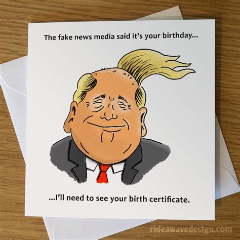 Funny Donald Trump Birthday Card | Greeting Cards | Ride a Wave Design