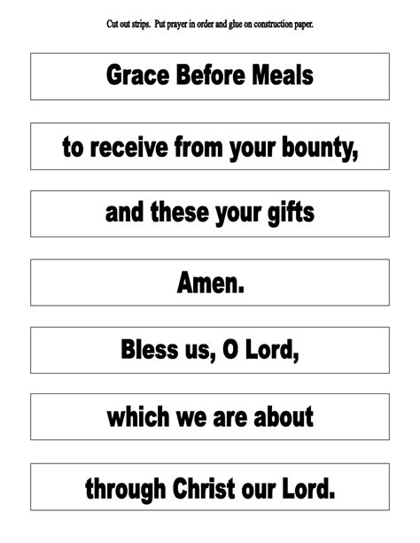 The Catholic Toolbox: Grace Before Meals Prayer Activities