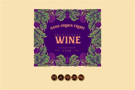 Frame vintage wine labels with floral ornate - Buy t-shirt designs