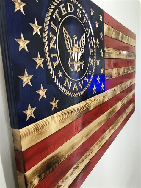 US Navy wooden flag 32x17 | Etsy