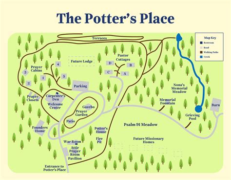 Map of The Potter's Place — The Potter's Place: Home