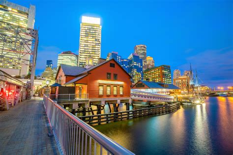 Boston Harbor skyline at twilight, Massachusetts 2169415 Stock Photo at ...