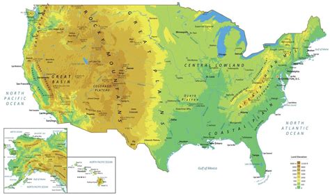 Physical Map of the United States - GIS Geography