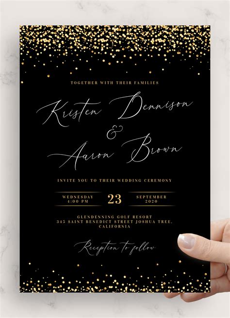 Black And Gold Party Invitations Templates Free Easily Customize 'black And Gold' 50th Birthday ...