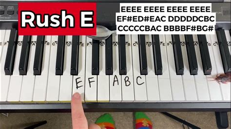 EASY Rush E Piano Tutorial With Letters 😳😳😳 - YouTube