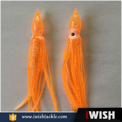 006# Orange Saltwater Fishing Gear Best Hoochie Lures For Distributors - IWISHFISHING