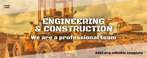 Free construction company poster and banner templates