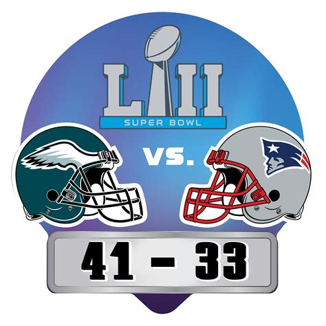 Philadelphia Eagles Super Bowl LII Champions Score Pin