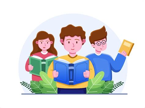 Grupo de personas leyendo libros juntos | Vector Premium