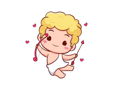 lindo adorable personaje de dibujos animados de Cupido. bebés amur ...