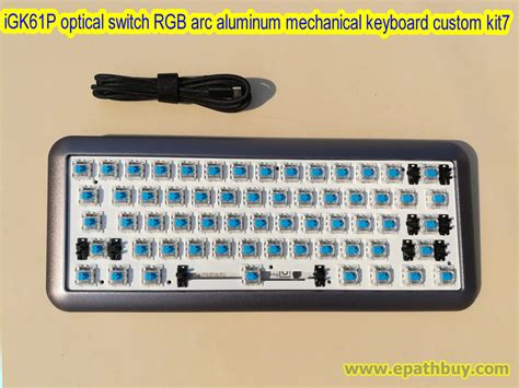 Custom 60% RGB gaming keyboard kit, 61 key hotswap PCB, Gateron optical ...