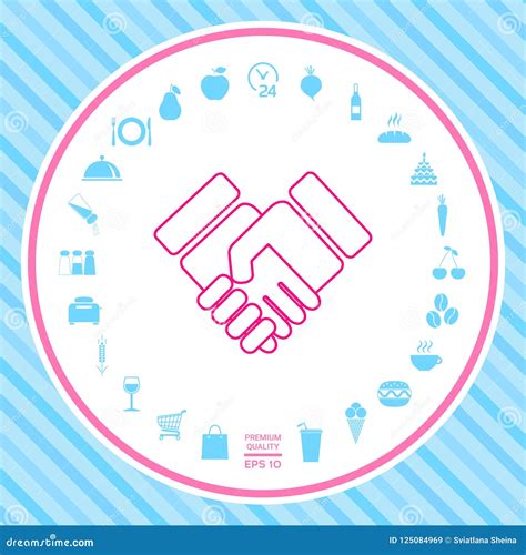 Handshake symbol icon stock vector. Illustration of congratulating - 125084969