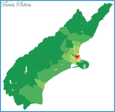 New Zealand Population Map - TravelsFinders.Com