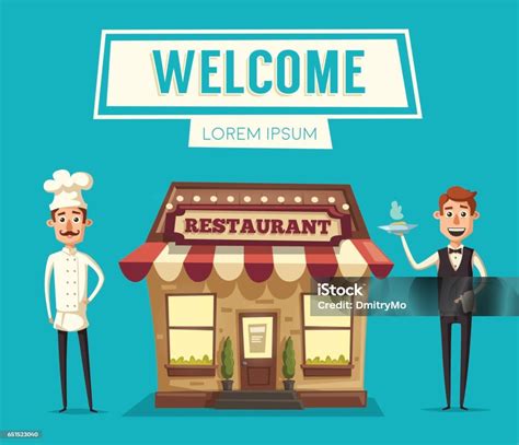 Restaurant Or Cafe Exterior Building Vector Cartoon Illustration Stock Illustration - Download ...