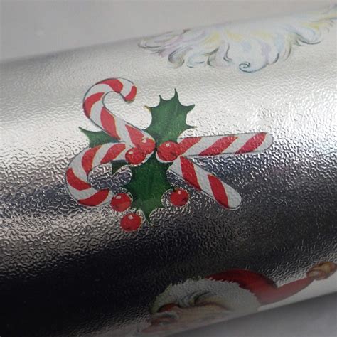 Vintage Santa Face Christmas Wrapping Paper Roll with Four Santa Faces