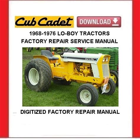 Cub Cadet LO-BOY 154 184 185 Tractors Service Repair Manual Pdf ...