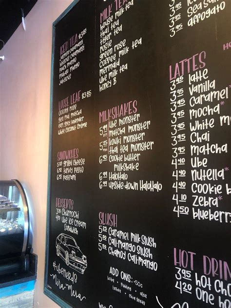 Menu at Cafe 86, San Diego