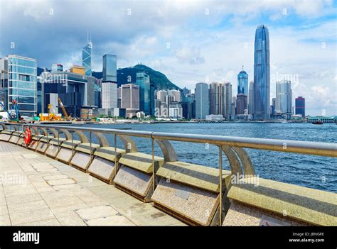 Hong Kong harbour , Wan Chai Waterfront Promenade Stock Photo - Alamy