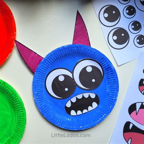 Paper Plate Monster Craft - Little Ladoo