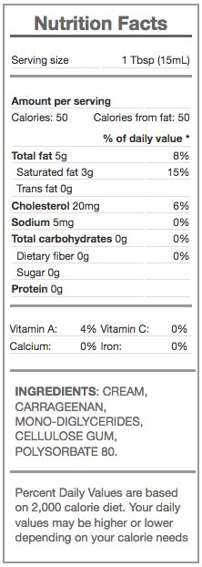 32 Heavy Cream Nutrition Label - Label Design Ideas 2020