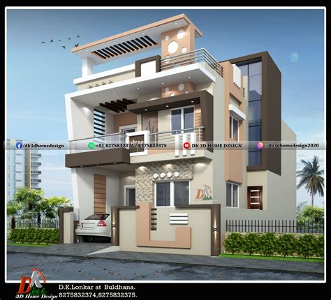 Home front elevation designs with 2d plans » DK 3D Home Design