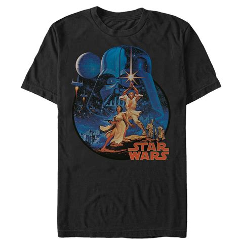 Star Wars - Men's Star Wars Vintage Art Graphic Tee Black 3X Large ...