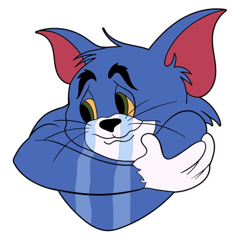 Tom and Jerry Lonely Tom Sticker. Tom is sad because he is lonely, rivers of tears flow from his ...