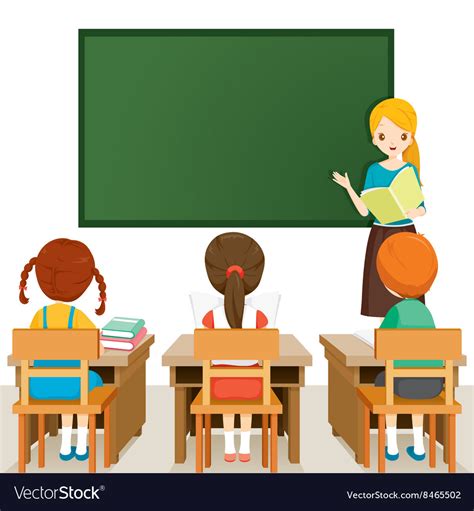 Teacher Teaching Students In Classroom Royalty Free Vector | Student ...