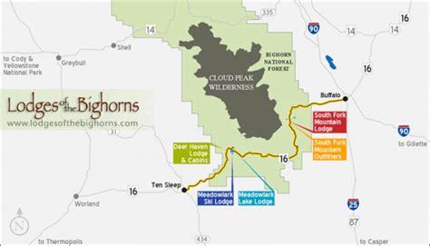 Bighorn Mountains Map