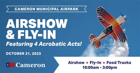 3rd Annual Cameron Municipal Airpark Fly-in & Airshow is Seeking Food ...