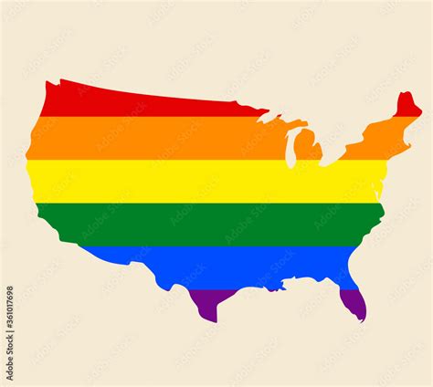 USA map with LGBT flag. Vector image Stock Vector | Adobe Stock