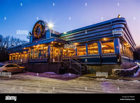 Blue Colony Diner Newtown, Connecticut, USA Stock Photo - Alamy