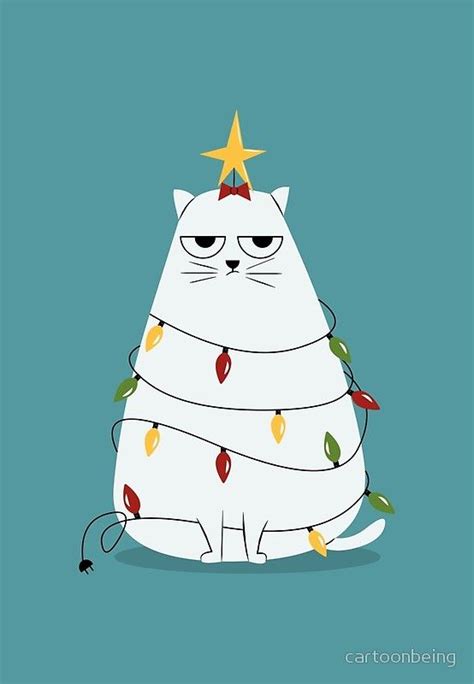 "Grumpy Christmas Cat" Greeting Cards by cartoonbeing | Redbubble ...