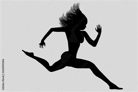 Woman Running Silhouette