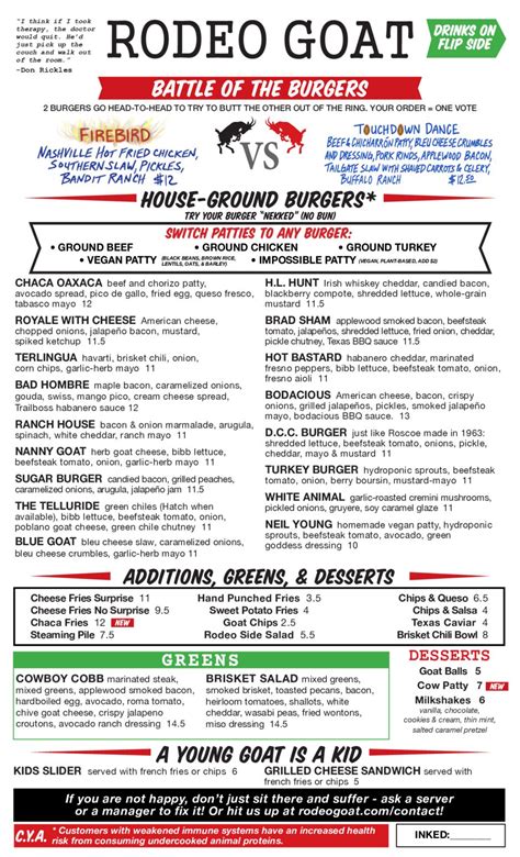 Rodeo Goat Plano - Menu | Burgers and more, What a burger, Craft burger