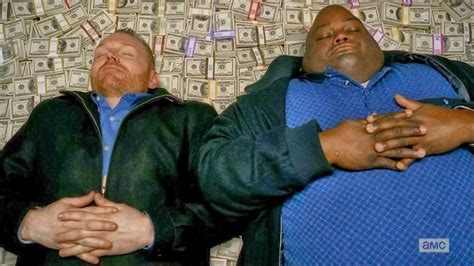 Characters from Breaking Bad sleep on a pile of money | Source: AMC Where do you keep your money ...