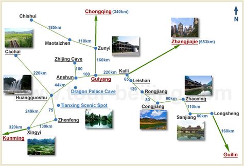 Guizhou tourist map - Tour GuizhouTour Guizhou