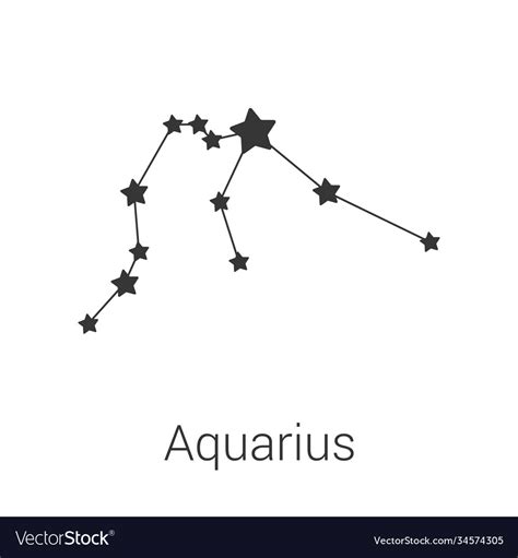 Aquarius sign constellation isolated icon Vector Image