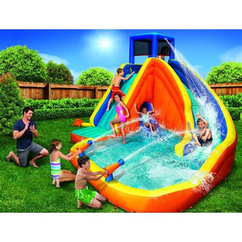 BANZAI Sidewinder Falls Extra Large Inflatable Water Park Play Center ...