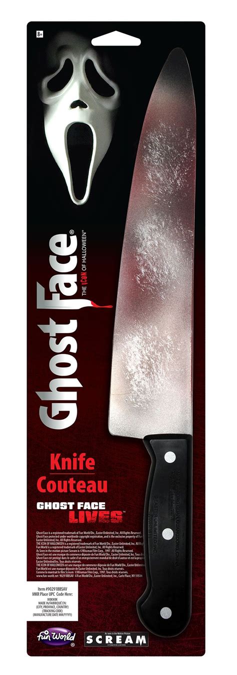 Ghostface Scream 15 Inch Bloody Butcher Knife - Screamers Costumes