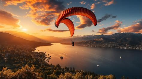 Premium AI Image | Seaside Paragliding Adventure