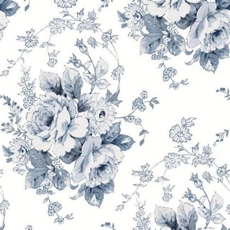 FH4087 | Navy & White Heritage Rose Floral Wallpaper