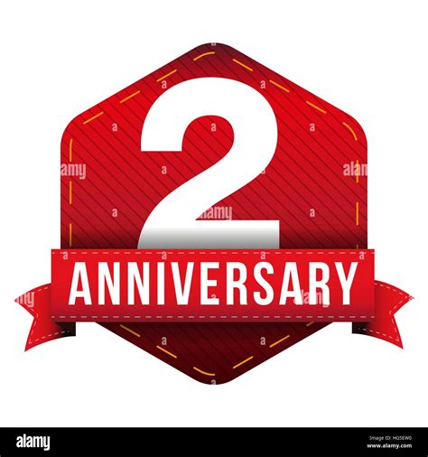 Two years anniversary badge with red ribbon Stock Vector Image & Art ...