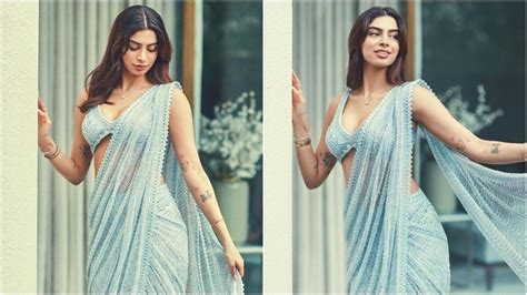 Khushi Kapoor in see-through saree and bustier shows how every bridesmaid should dress. It costs ...