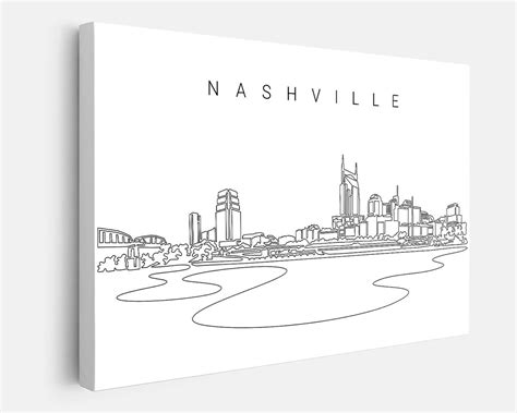 Nashville Skyline Canvas Wall Art Nashville Canvas Art Print - Etsy