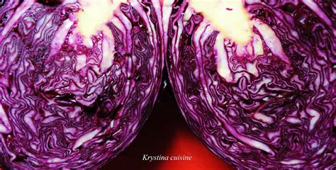 Krystina cuisine: Chou rouge cru au lard